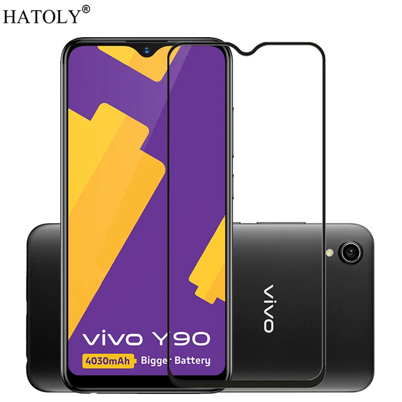 Protector de pantalla de vidrio templado para Vivo Y90, cobertura total de pegamento de 2 piezas, para BBK Vivo Y90, Y90-1