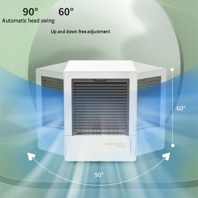 

Automatic Shaking Head Cooling Fan Air Conditioner Household Mini Cooler Spray Electric Fan Silent Desktop Small Fan