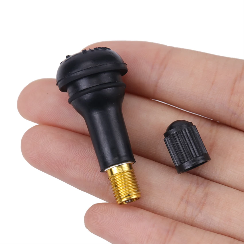 

5PCS Black Rubber TR-413 Snap-In Car Wheel Tyre Tubeless Tire Tyre Valve With Dust Caps Wheels Tires Parts Car Auto Accessories