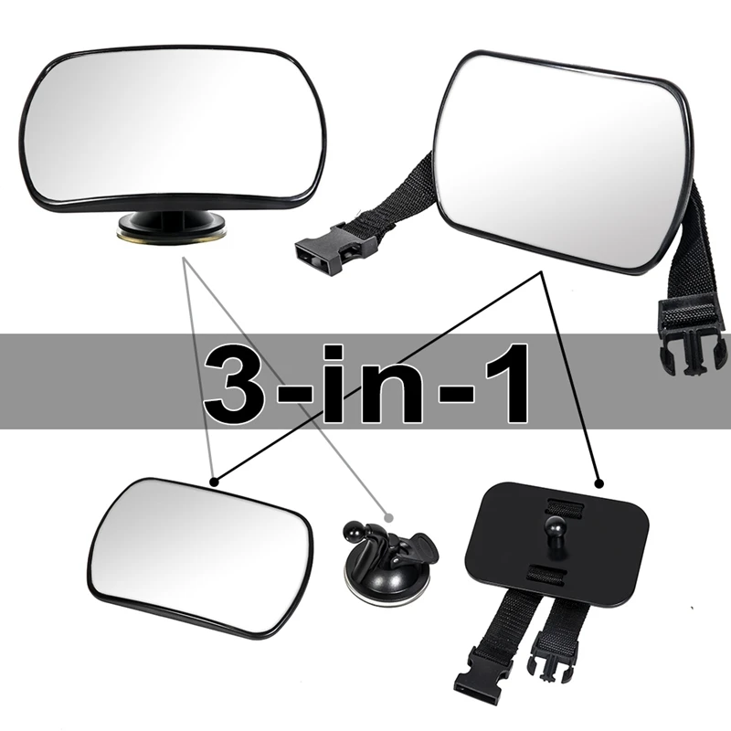 TIROL детское зеркало заднего вида для ребенка широкое кристально чистое стекло