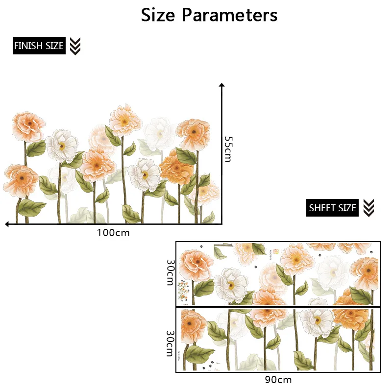 Романтические настенные наклейки с белыми и розовыми цветами домашние