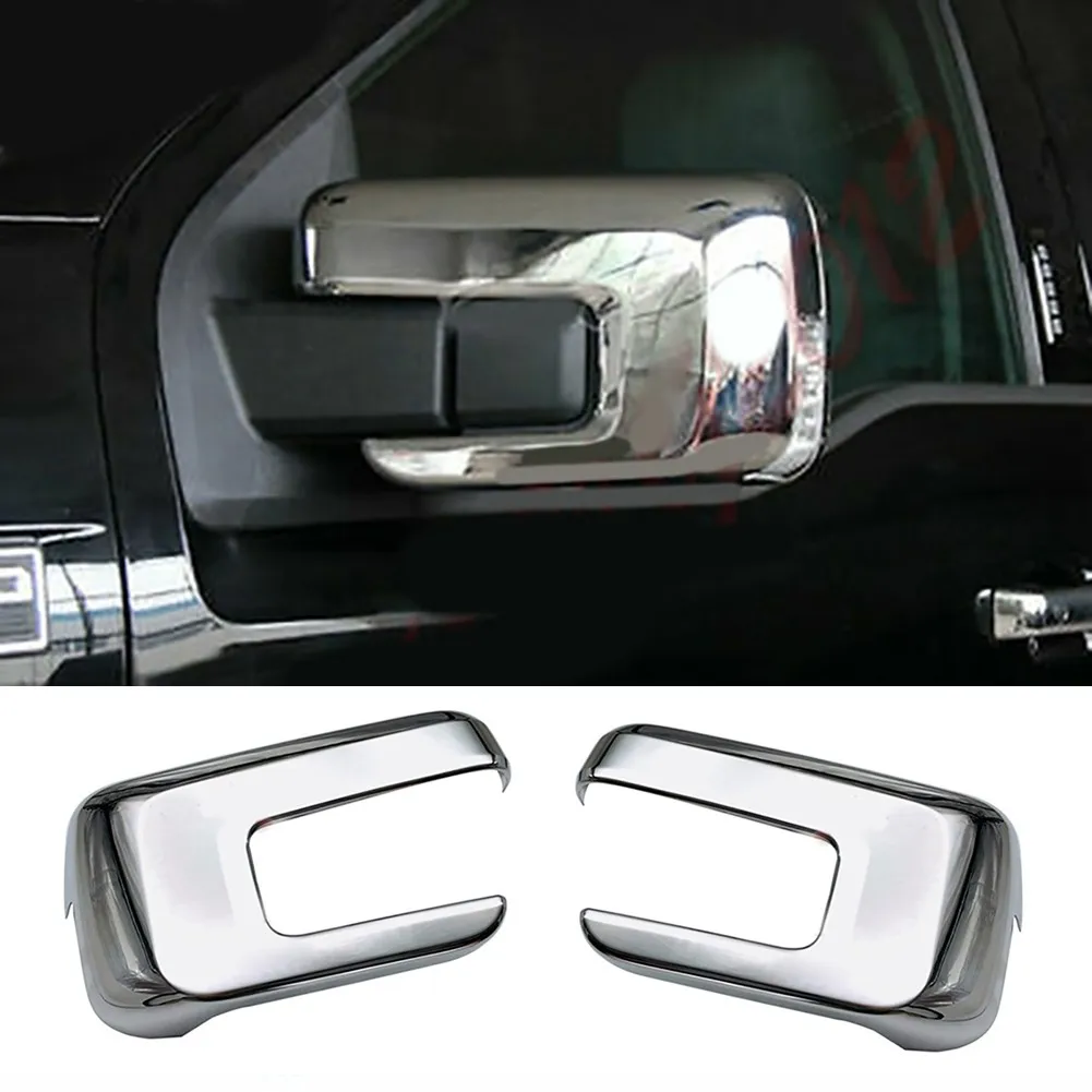

Trim Rearview Mirror Cover Accessories Chrome For Ford F150 F-150 2021-2022 Mirror Cover