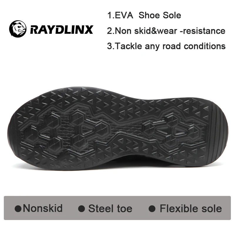 RAYDLINX Work Steel Toe Shoes Safety Shoes for Men and Women Lightweight Industrial & Construction Safety Shoes
