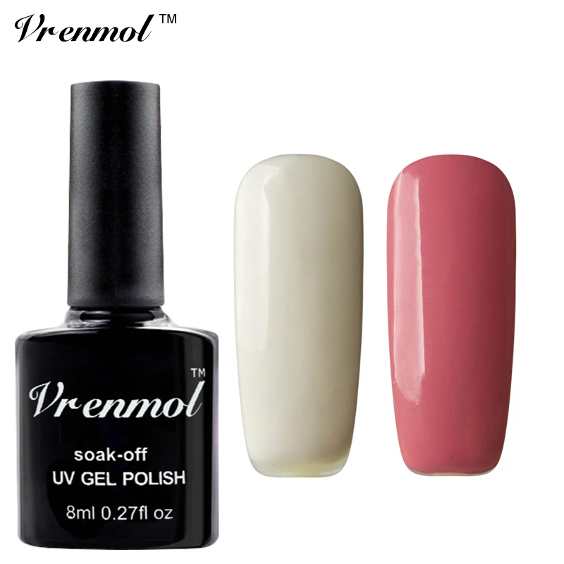 Vrenmol полигель Whtie+ розовый Цвет Гель-лак для ногтей+ наконечник для французских направляющих для ногтей Semic Перманентный УФ-гель лак для ногтей маникюр