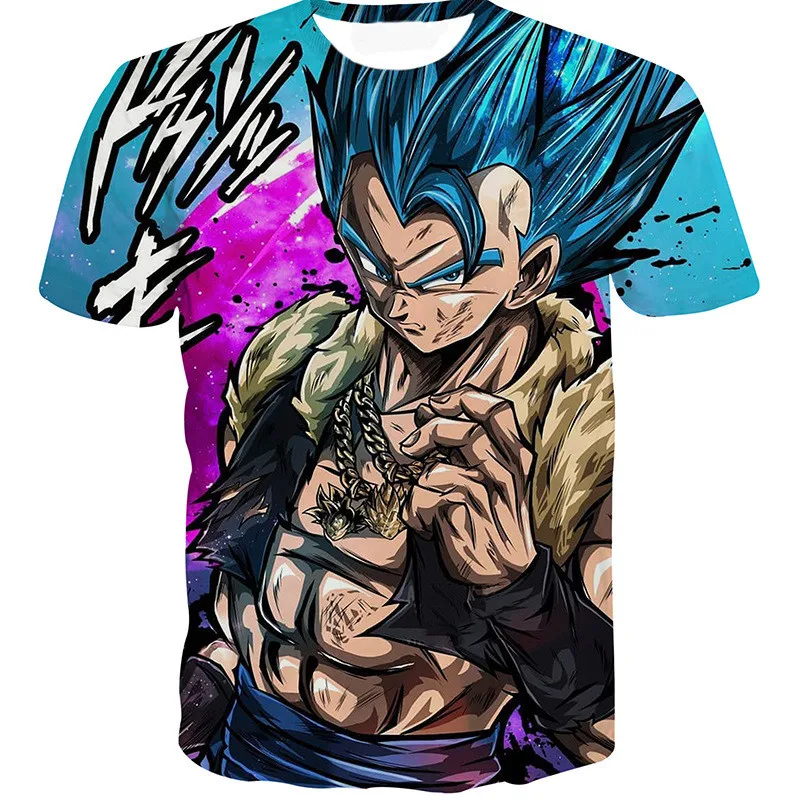 Летние футболки для мужчин с принтом Dragon Ball Goku Dragon Ball 3D футболка крутые футболки аниме топы мужская уличная одежда большого размера на заказ Прямая поставка - Цвет: 002