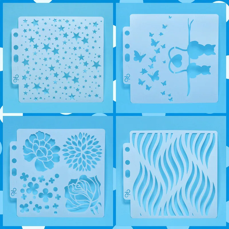 Волнистый Цветок Любовь кошка Многослойные трафареты для DIY скрапбукинга