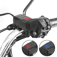 QC3.0 Dual USB Motorcycle Charger Waterproof Quick Charger Vehicle-mounted Switch 12V Power Supply Adapter Moto Accessories