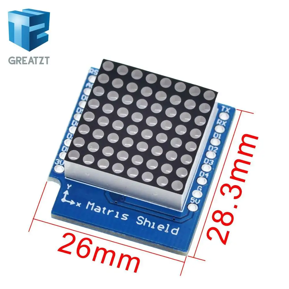 Светодиодный экран GREATZT Matrix V1.0.0 для WEMOS D1 цифровой мини-модуль управления выходом