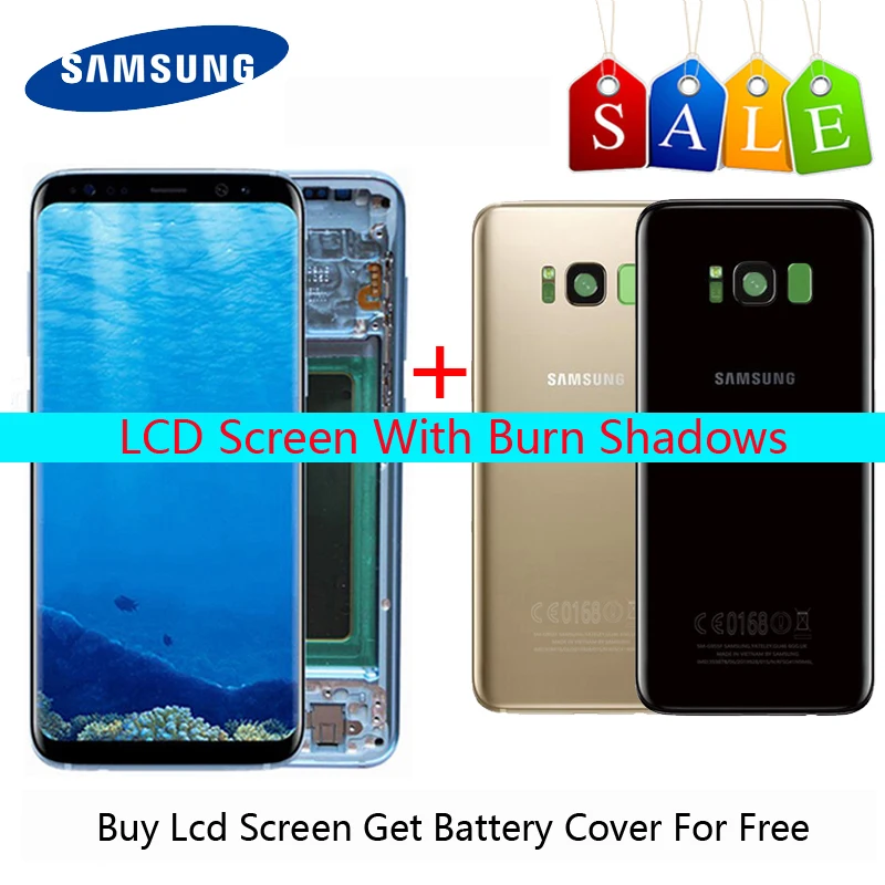 Super AMOLED экран для Samsung Galaxy S8 ЖК дисплей G950 G950F G955fd G955F защита от затемнения с