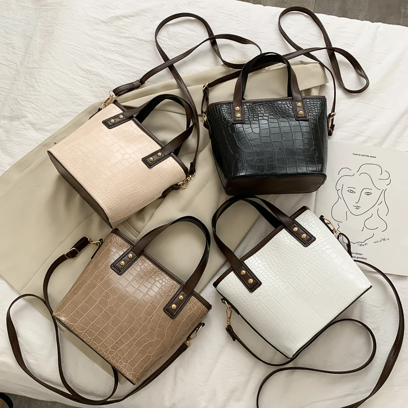 

PU Leather Crossbody Bucket Bags For Women Fashion Shoulder Bag Female Design High Capacity Handbags