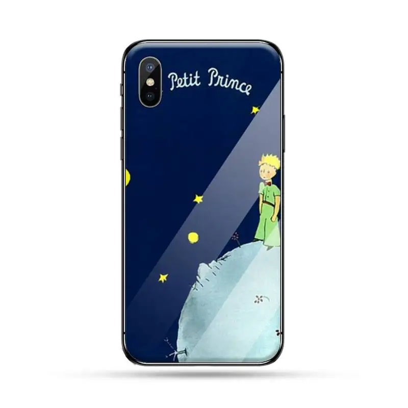 

little Prince Cute cartoon planet luxury Anti-fall Phone Case Tempered glass For iphone 5C 6 6S 7 8 plus X XS XR 11 PRO MAX