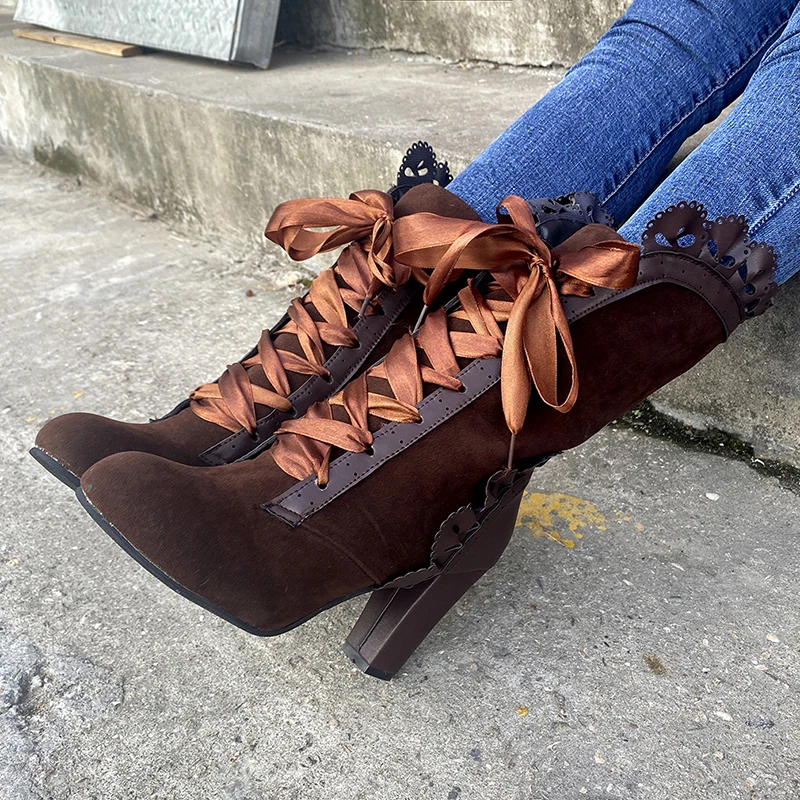 Женские сапоги до середины икры Женская пикантная обувь на высоком каблуке со