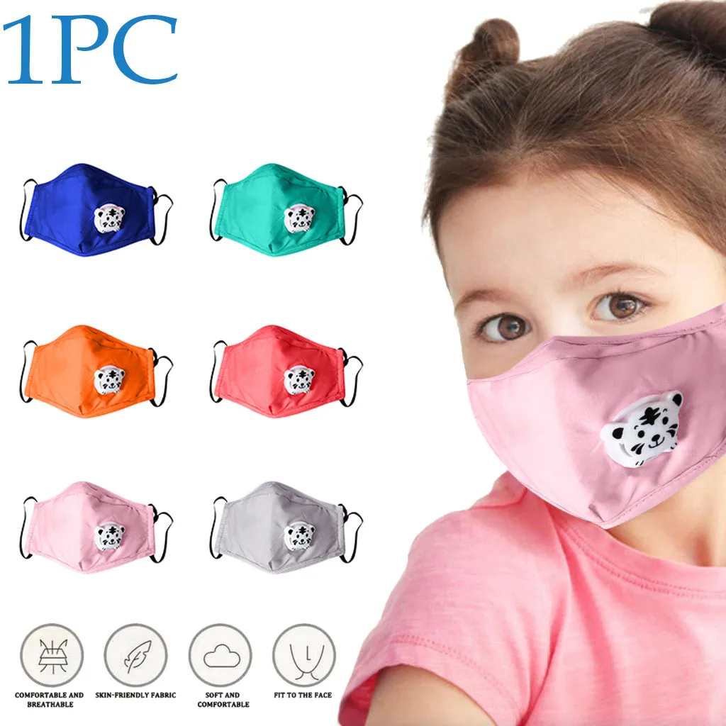 Детская Хлопковая моющаяся Регулируемая Пылезащитная маска с мультяшным