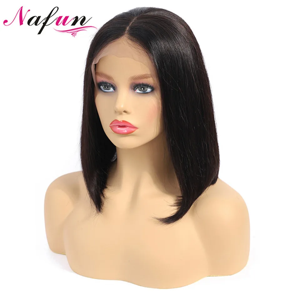 Парики из человеческих волос нафун 13x4 короткие передние парики бразильских