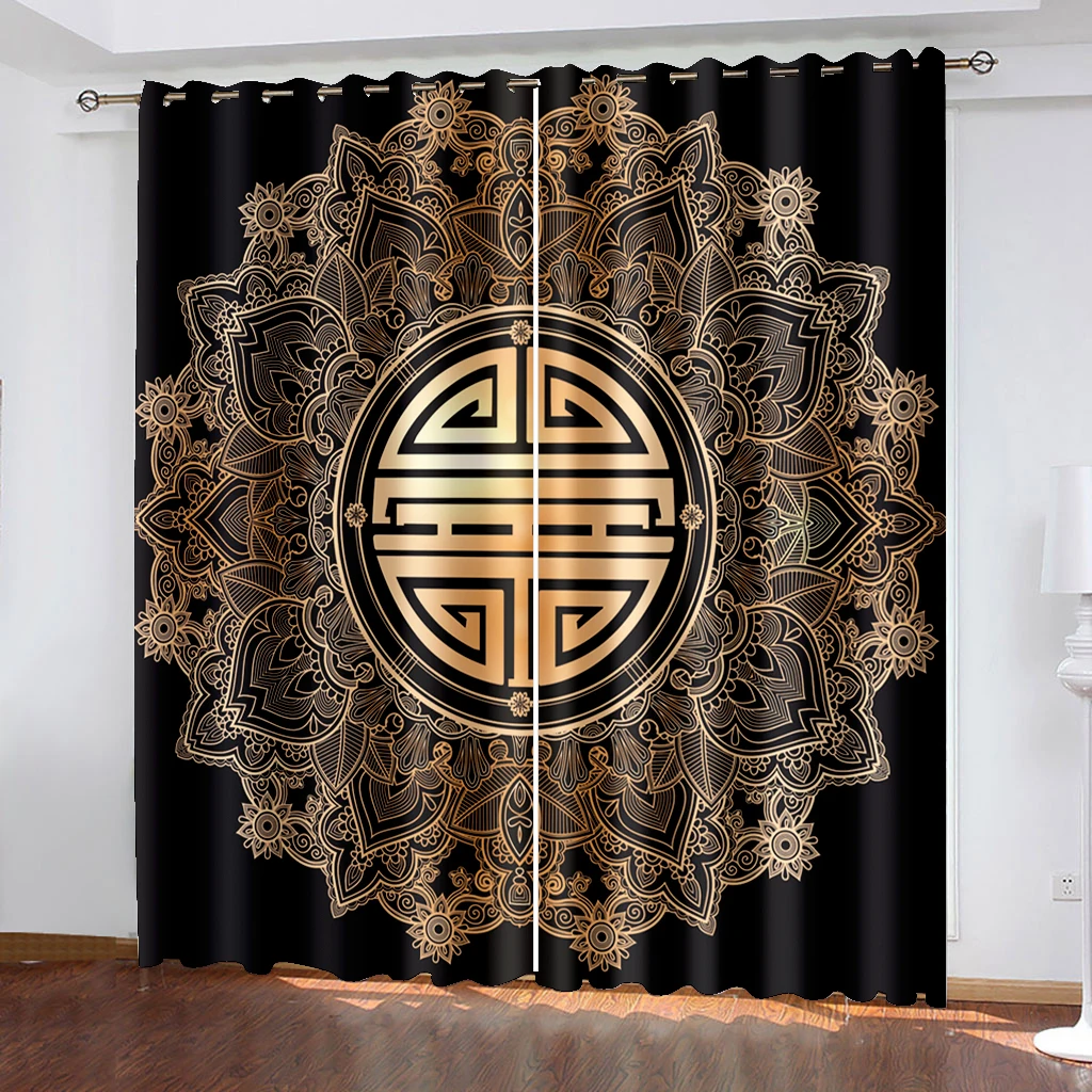 

Living Room Bedroom Shading Decorative Grommet Curtains Dream Catcher Pattern Home Textile Decorative Grommet Curtains