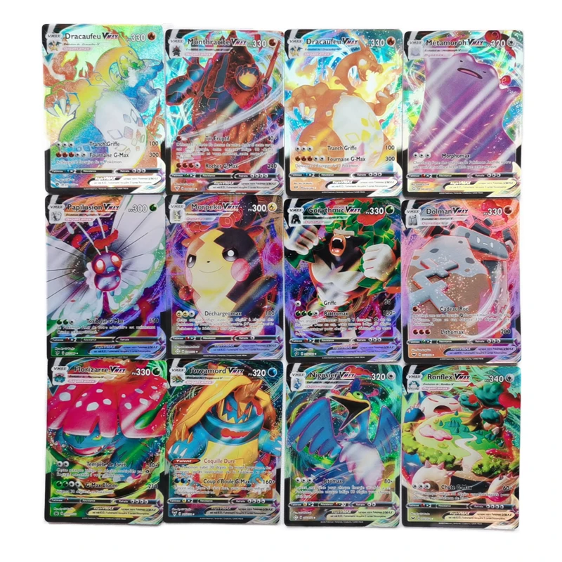 Карты Pokemon V Vmax GX MEGA TAG 10-300 шт. французская версия Боевая карта команды EX детский