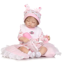 lifelike reborn baby lovely kid toddler sleep play accompany mini doll with hair cute cloth toy gift props