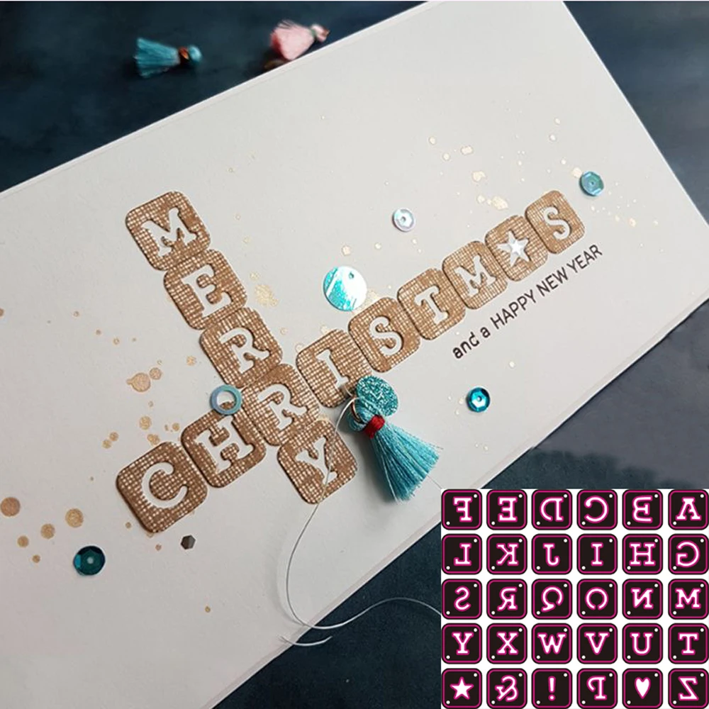 26 шт. меток алфавитные буквы металлические резные штампы Трафаретный