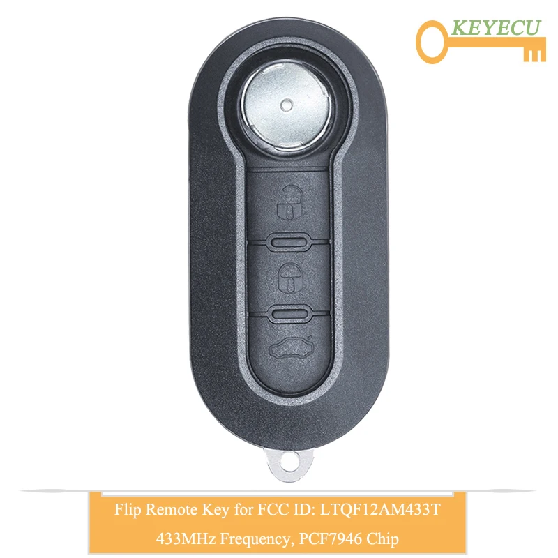 Пульт дистанционного управления KEYECU для автомобиля Fiat 500 2012 2013 500L 2014 2015 3 кнопки Fob