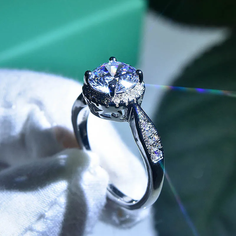 

New rings women 2 carat imitation Moissan diamond Heart & Arrow open ring adjustable ring engagement ring women 2ct Wedding ring