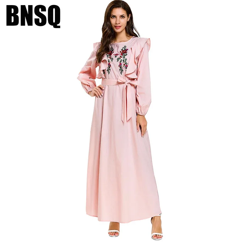 Длинное платье макси для молодых девушек розовые повседневные платья с