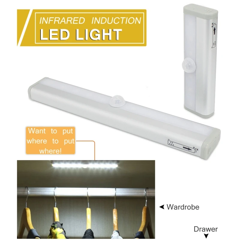 

Motion Sensing Closet Lights, Stick-on Anywhere Portable 10LED Wireless Cabinet