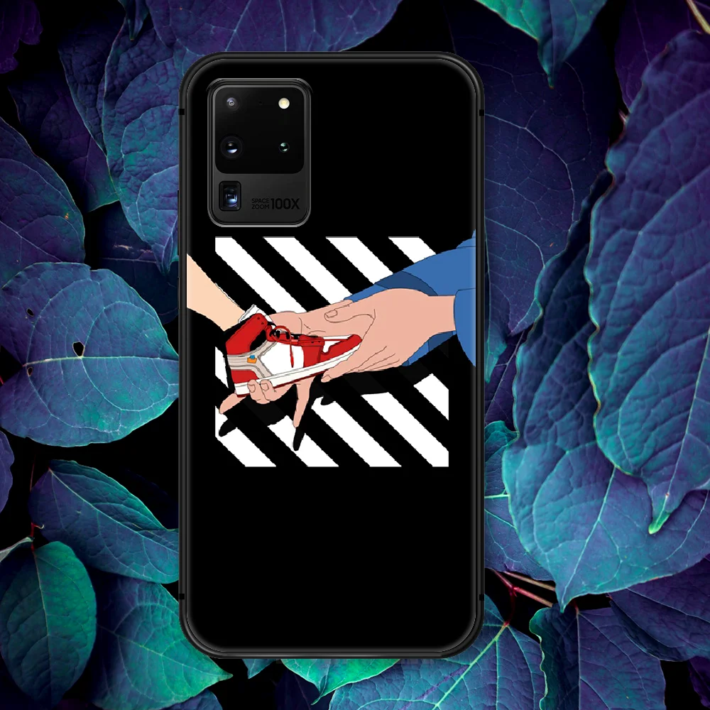 

Trend Brand Sport Shoe Phone Case For Samsung Galaxy Note S 8 9 10 20 Plus E Lite Uitra black Bumper Silicone Waterproof Soft