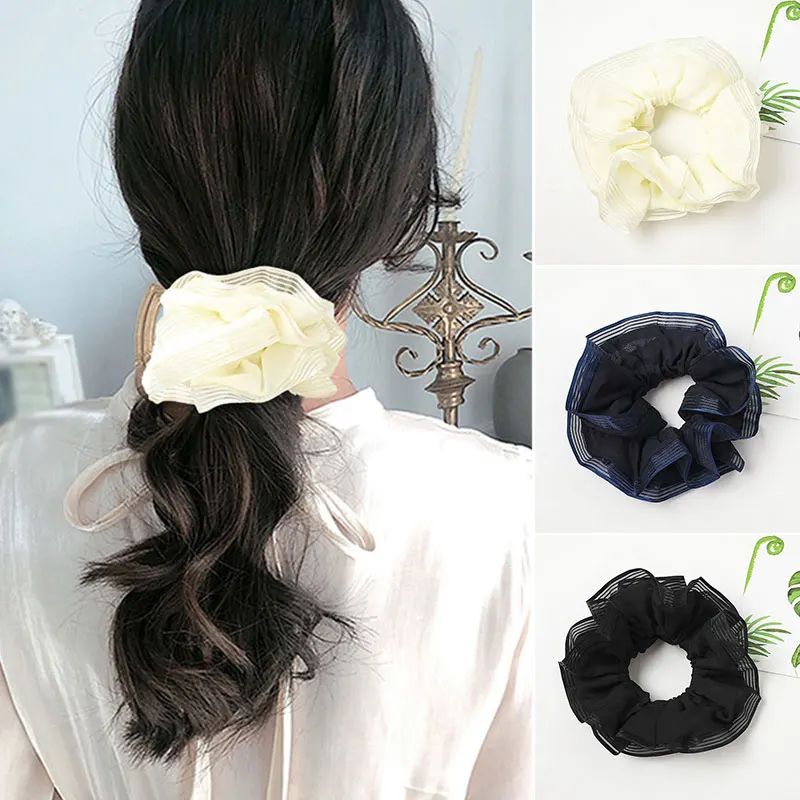 

Резинки для волос женские, элегантные эластичные заколки для хвоста в Корейском стиле, аксессуар на голову