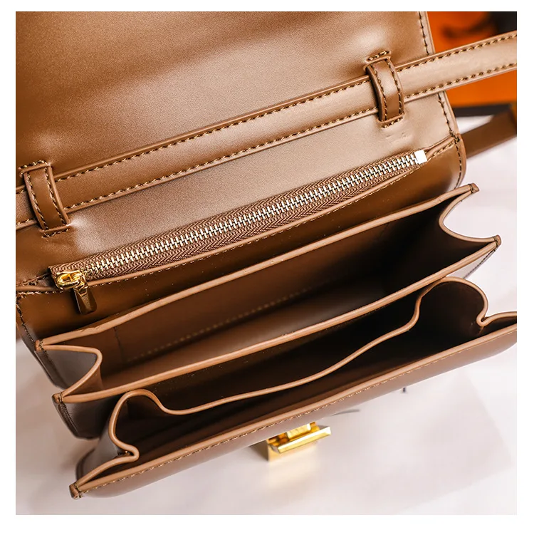 

Female bag tofu bag high quality PU leather shoulder bag new trendy retro lock small square bag shoulder messenger all-match