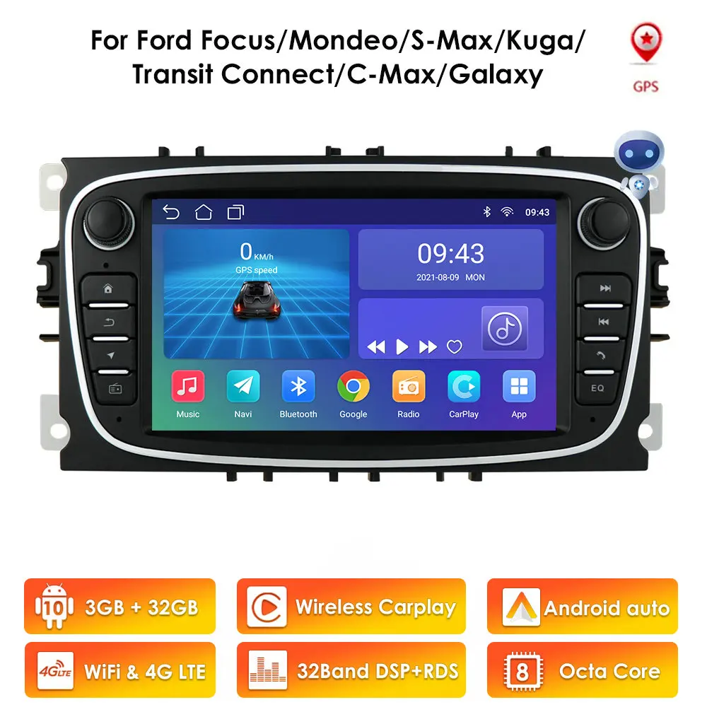 Автомагнитола 2 Din на Android 10 с GPS-навигацией мультимедийный проигрыватель для