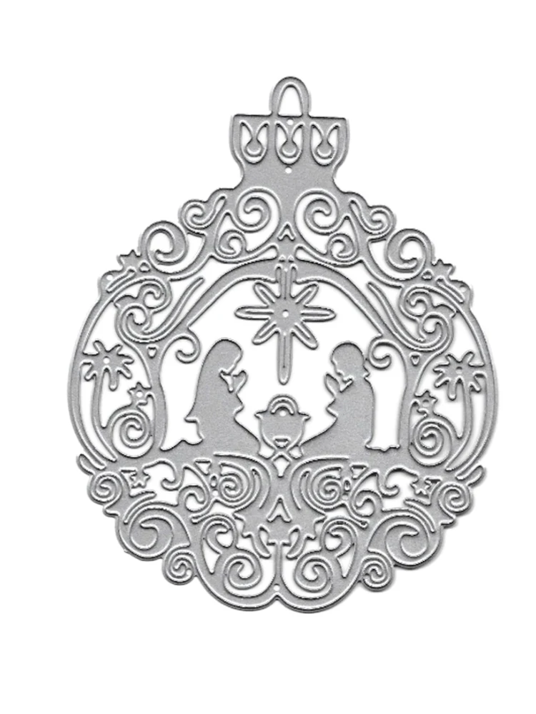 Религиозная подвеска рамка металлическая прорезной трафарет для окраски декор