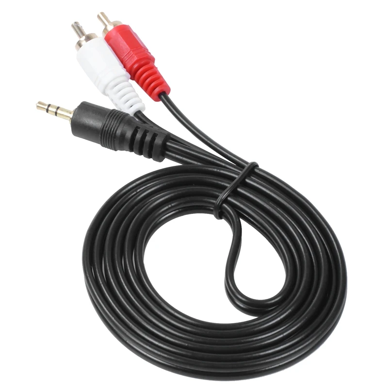 HOT-1.5M Gold 3.5mm 1/8 inch Male Mini Plug To 2 RCA Stereo Phono o Speaker Cable | Audio &amp Video Cables