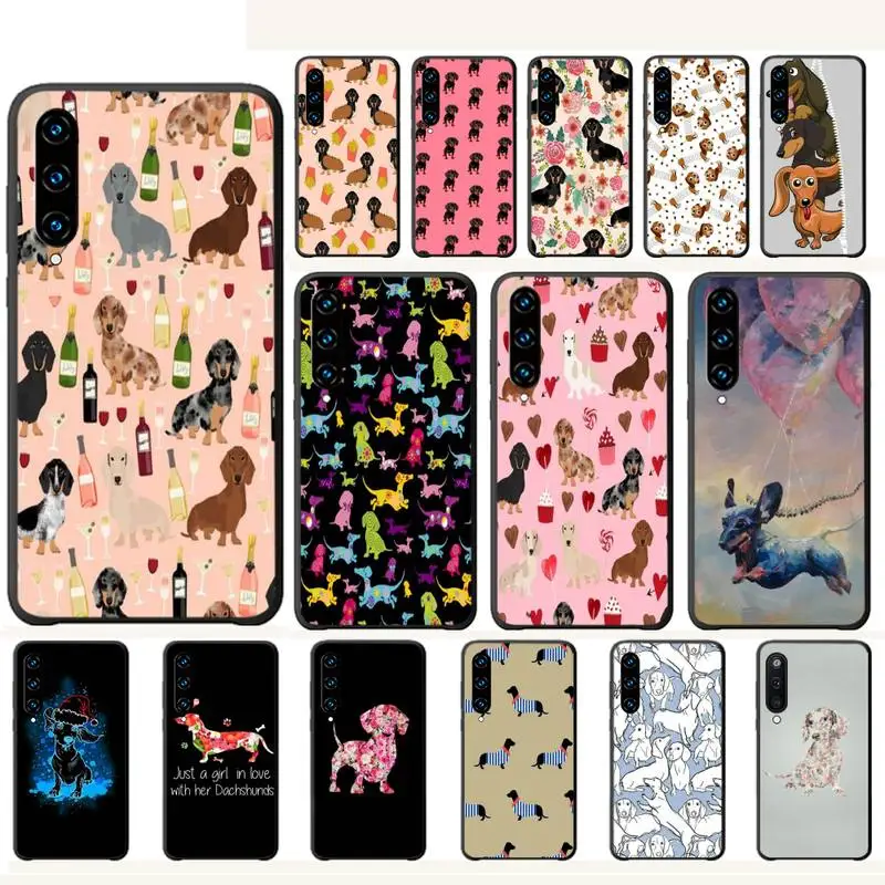 Чехол для телефона Dachshund Doxie Flower Dog щенок чехлы huawei y7 2019 mate 10 20 lite pro honor 9x Y9s funda