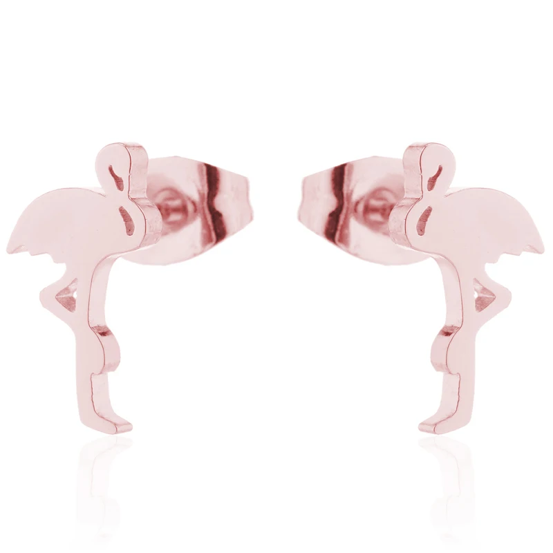 

Cute Stainless Steel Mini Flamingo Earring Stud Earings Minimast Animal Bird Ear Bijoux Women Gift Pendientes Jewelry Ornaments