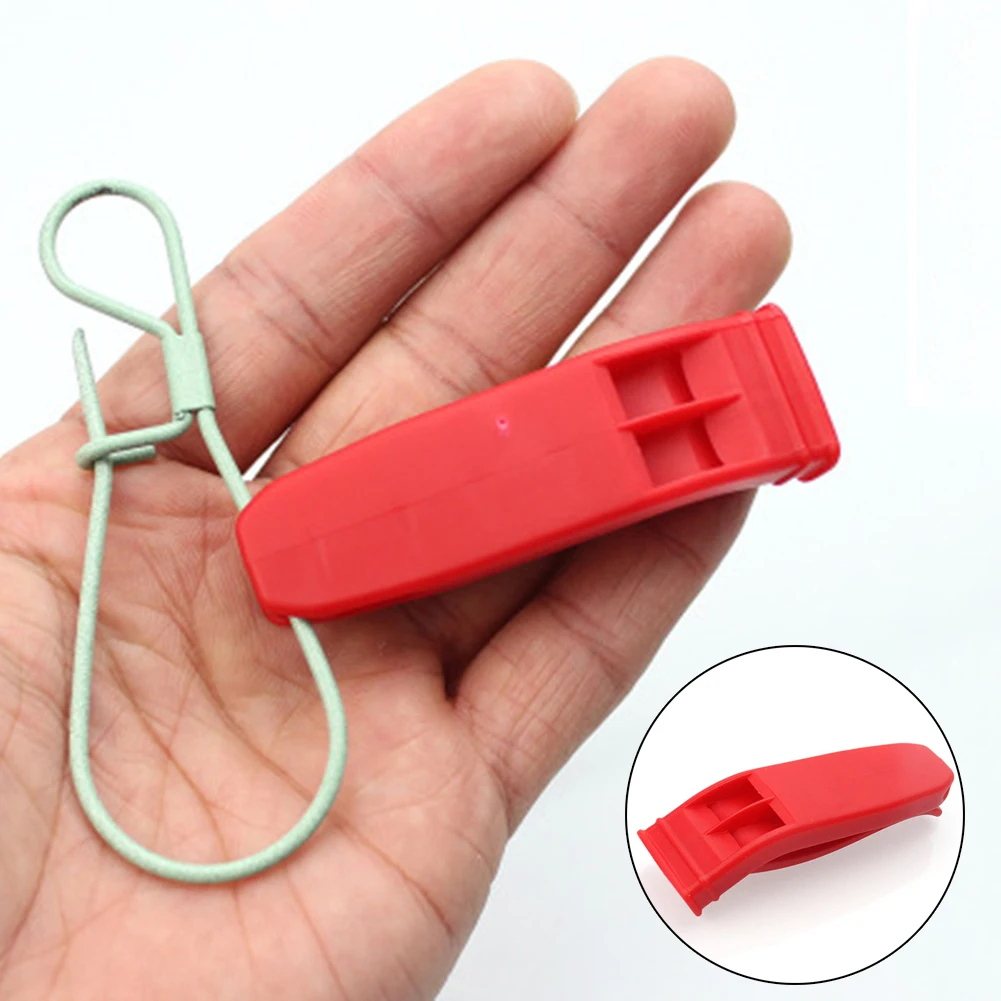 

Plastic Emergency Survival Red Whistle Safety With Lock Hiking Walking Outdoor Adventure, Competitive Competition