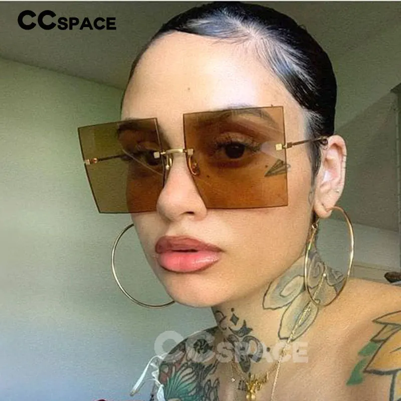 47140 квадратные безрамные негабаритные солнцезащитные очки для мужчин и женщин