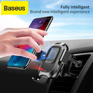 baseus wireless car charger for iphone xs max xr x samsung s10 s9 android phone charger fast wirless charging car phone holder free global shipping