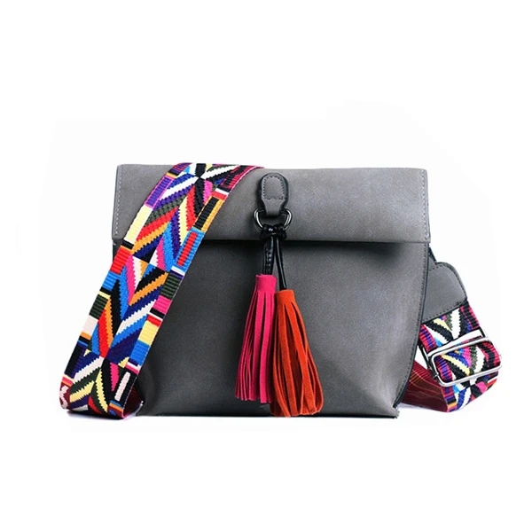 PU leather women bag tassel bag women crossbody sale bag women crossbody bag High quality - Цвет: Dark grey