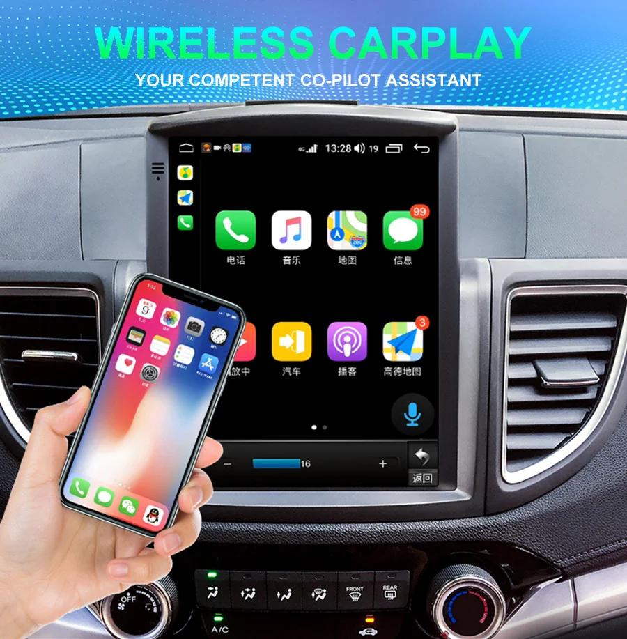 Автомобильная стерео-система на Android 11 в стиле Tesla для Honda CRV 2012 - 2016 CR-V