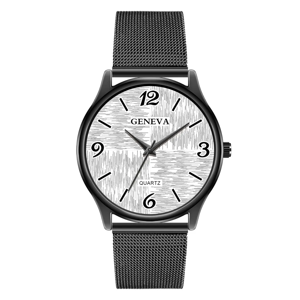 Мужские часы Geneva модные стильные уникальные цифровые многослойные с циферблатом