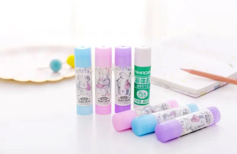 2 шт./компл. Kawaii милые Secret для девочек и мальчиков Пластик однотонные Клеевые стержни для Бумага пилочки офисные школьные принадлежности, блокноты корейские канцелярские принадлежности