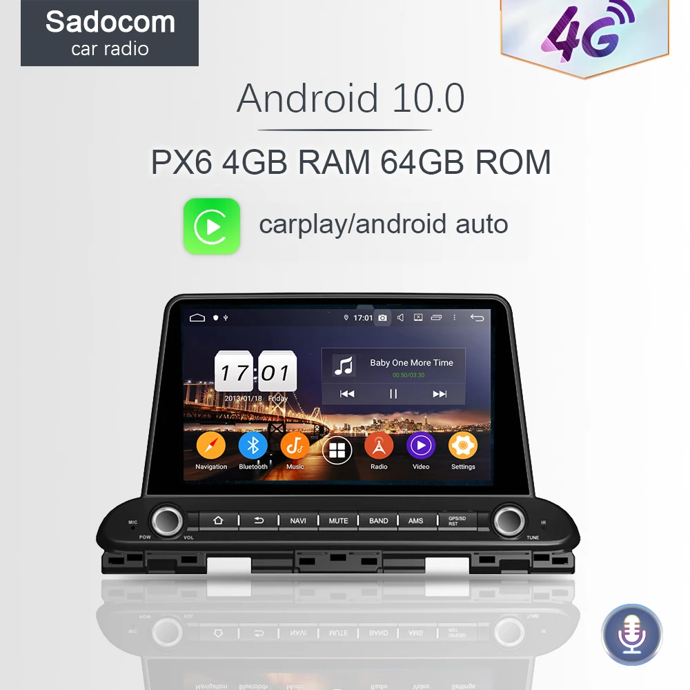 DSP PX6 TDA7851 Android 10 0 4 Гб + 64 ROM 8 ядер автомобильный dvd плеер GPS карта RDS Авторадио 5 для Kia