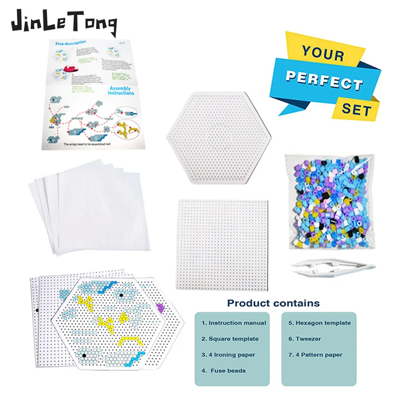 

JINLETONG Hama Beads 5mm set Christmas Fuse Ironing Beads 3D Puzzle DIY Toy Kids Creative Handmade Craft Toy Gift