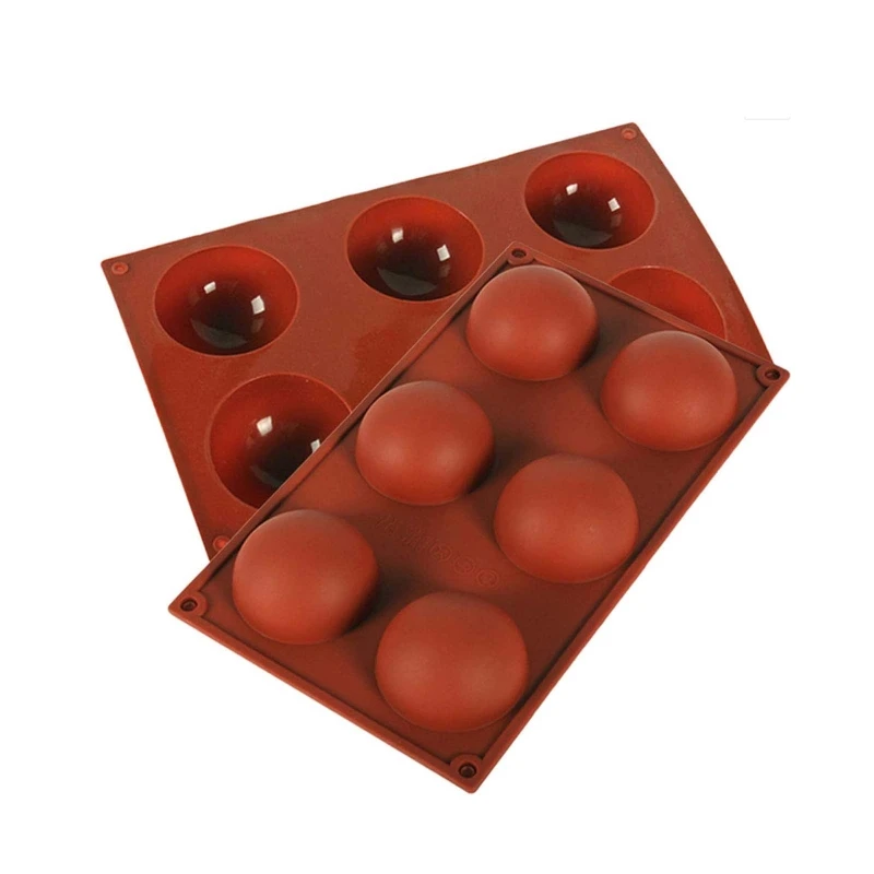 

6 Cups Half Sphere Cupcake Baking Pan DIY Crafts Soap Mold Tray Chocolate Cake Silicone Mould Bakeware