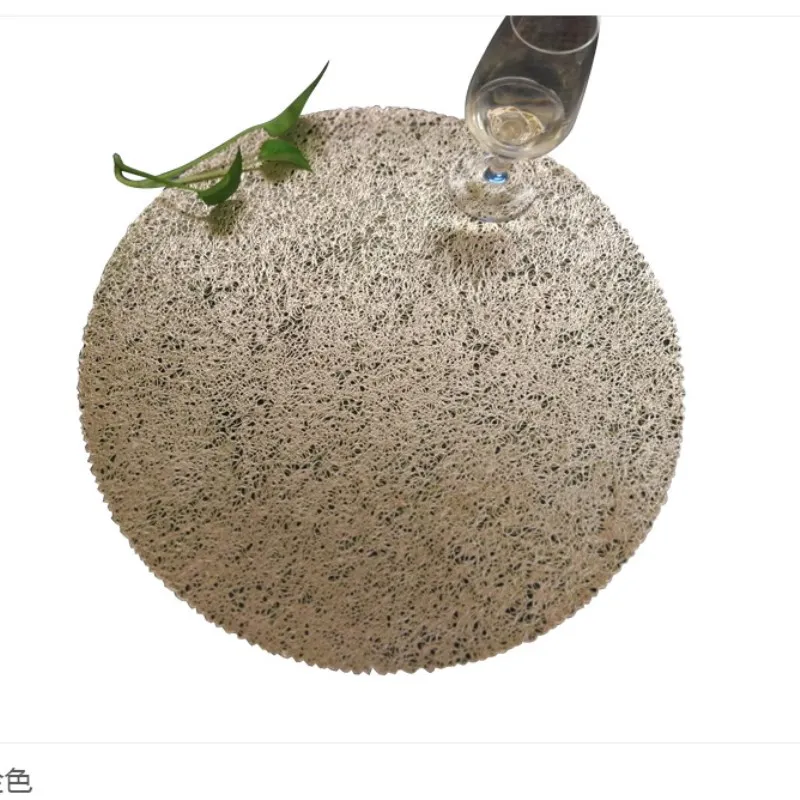 Круглые коврики из ПВХ золотистого и серебристого цвета коврик для обеденного