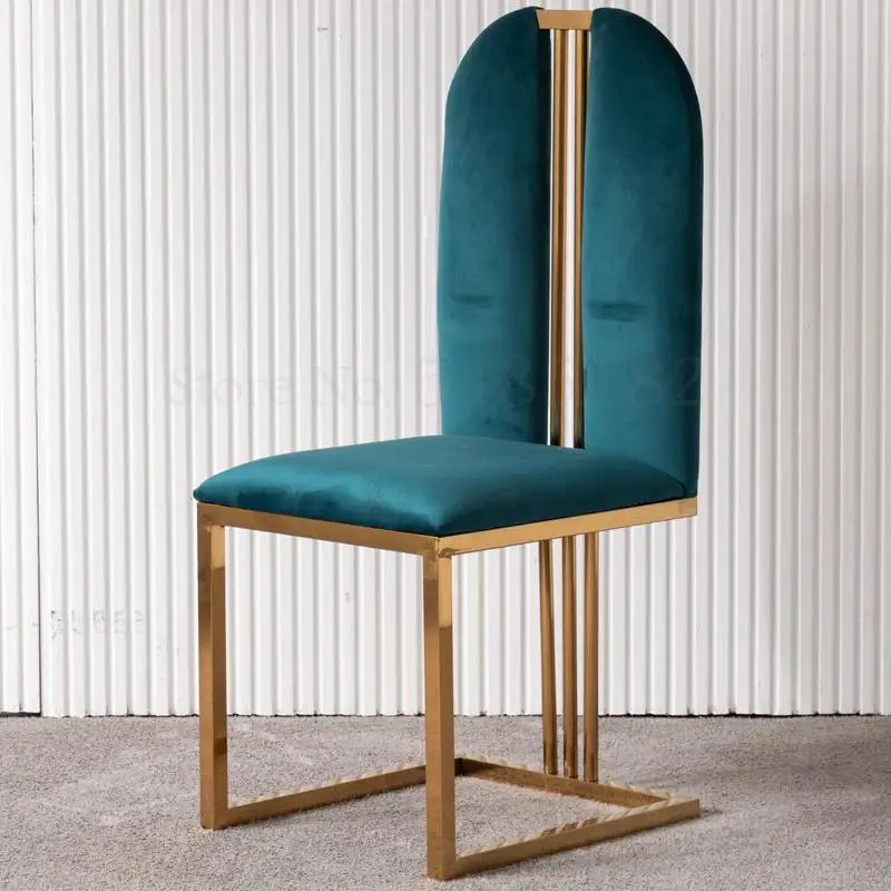 Обеденный стул из нержавеющей стали современный удобный металлический