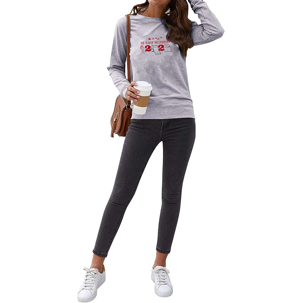 

WZ20424 Autumn and Winter Women's Wear Anti-Wrinkle Personality Pattern Printing Harajuku Women's Sports Round Neck Pullover