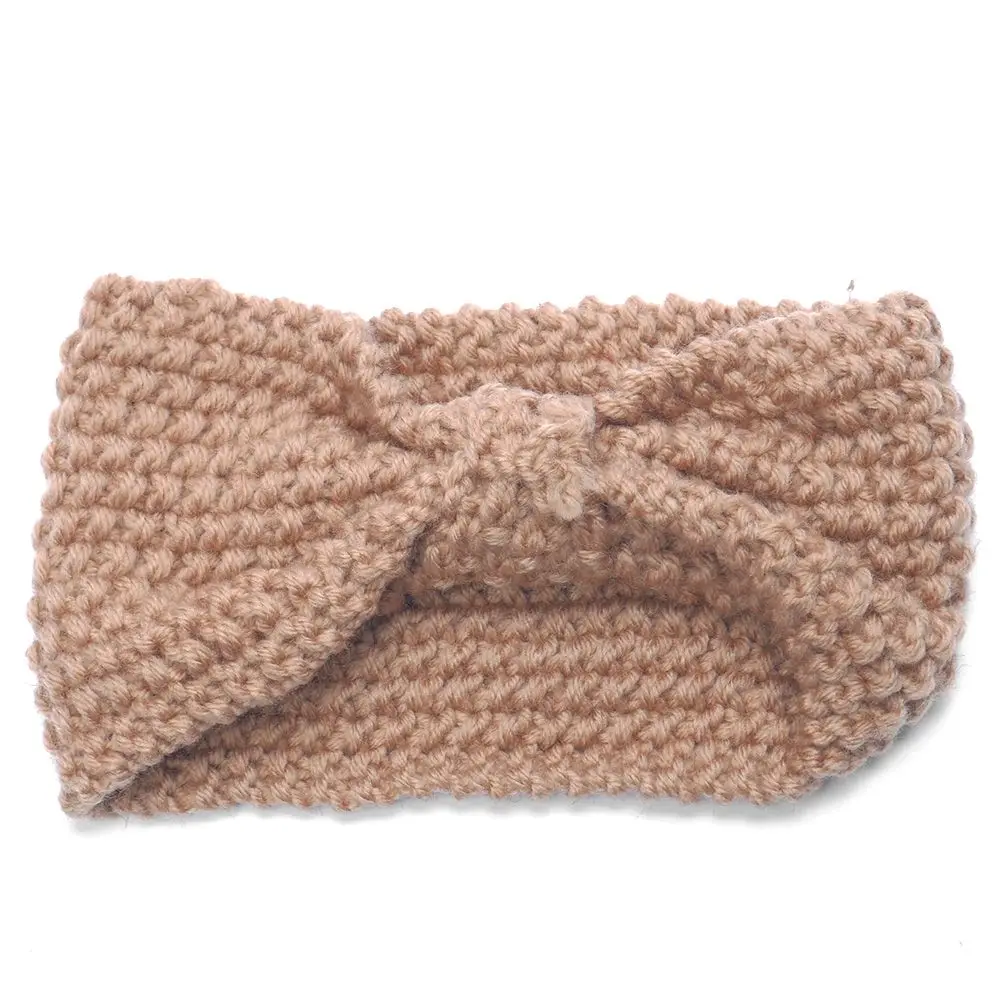 Новое поступление Женский вязаный крючком бантик тюрбан головной убор Зимняя