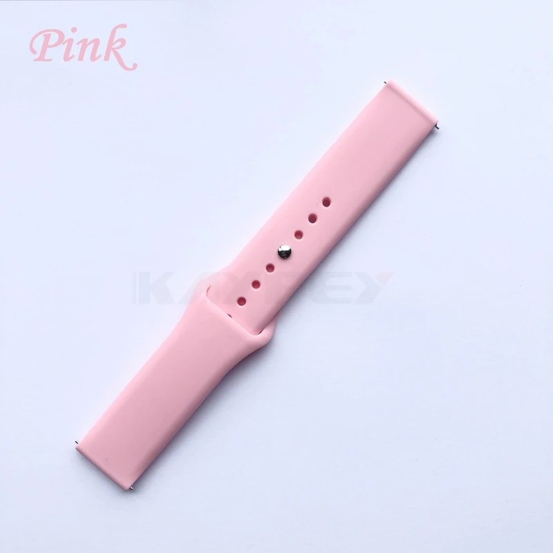 Розовый Силиконовый ремешок 22 мм 20 мм для Xiaomi Amazfit Bip GTS Pace stratos 2/2 S, универсальный браслет на запястье, спортивный ремешок, смарт-часы, браслет - Цвет: Розовый