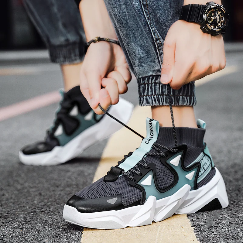 

Fashion Brand Socks Sneakers Men Breathable Designer Trainers Shoes Man Casual Socks Shoes Sneakers Knit Green zapatillas hombre